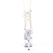 Hvid gennemsigtig 18 cm ADORE-1018C-2 h�jh�lede ankelst�vler - pole danseskoene