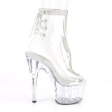Hvid gennemsigtig 18 cm STARDUST-1018C-2RS h�jh�lede ankelst�vler - pole danseskoene