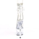 Hvid gennemsigtig 18 cm STARDUST-1018C-2RS h�jh�lede ankelst�vler - pole danseskoene