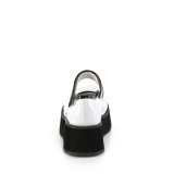 Hvide 6 cm SPRITE-01 emo maryjane sko - plateausko med spnde