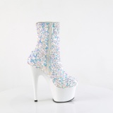 Hvide Pailletter 18 cm ADORE-1042SQ kvinder h�jh�lede boots plateau