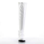 Hvide laklæder støvler blokhæl 5 cm - 70 erne hippie disco boots knæhøje - patent læder støvler