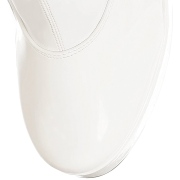 Hvide plateaustøvler laklæder patent 13 cm - 70 erne hippie disco plateauboots knæhøje