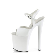 Hvide sandaler 20 cm NAUGHTY-809 h�jh�lede sandaler plateau
