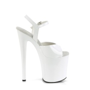 Hvide sandaler 20 cm NAUGHTY-809 h�jh�lede sandaler plateau