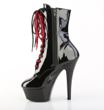 KISS-1020 - 15 cm platform h�je h�le boots lakl�der sorte