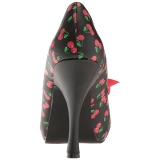 Kirsebær Mønster 11,5 cm PINUP-05 store størrelser pumps sko