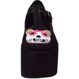 Kitty lærred 8 cm CLICK-04-1 gothic plateausko lolita sko tykke såler