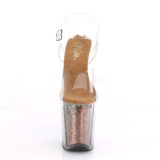 Kobber 20 cm FLAMINGO-808GF glitter plateau high heels sko