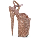 Kobber 25,5 cm BEYOND-010LG glitter plateau high heels sko