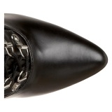 Kunstlæder 13 cm SEDUCE-3024 Sorte lårlange støvler med snørebånd