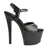 Kunstlæder 18 cm Pleaser SKY-309MMG glitter plateau high heels sko