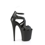 Kunstlæder 20 cm FLAMINGO-877 sorte pleaser højhælede sko platform