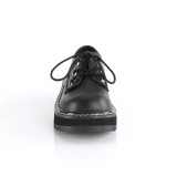 Kunstlder 3 cm LILITH-99 Sorte punk sko med snrebnd
