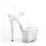 LED p�re plateau 18 cm DISCOLITE-708FLP h�jh�lede sandaler - pole dance sandaler