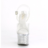LED p�re plateau 18 cm DISCOLITE-708FLP h�jh�lede sandaler - pole dance sandaler