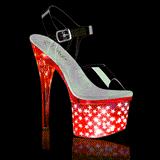 LED pre plateau 18 cm DISCOLITE-708STAR hjhlede sandaler - pole dance high heels