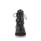 Laklder 11,5 cm SHAKER-66 demoniacult alternativ kilehl boots plateau sort