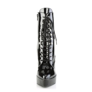 Laklæder 13,5 cm INDULGE-1020 Sorte ankelstøvler med stilethæl