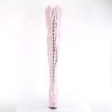 Lakl�der 15 cm DELIGHT-3027 Lyser�d l�rlange st�vler med sn�reb�nd