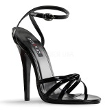 Laklæder 15 cm DOMINA-108 fetish sandaler med stilethæl
