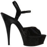 Laklæder 15 cm Pleaser DELIGHT-609MG glitter plateau high heels sko