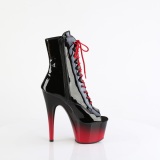 Lakl�der 18 cm ADORE-1021BR-H �ben t� ankelboots - h�jh�lede boots sort