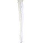 Laklder 18 cm ADORE-3850 Hvide lrlange stvler med snrebnd
