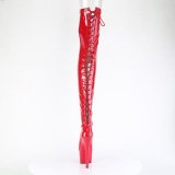 Lakl�der 18 cm ADORE-3850 R�de l�rlange st�vler med sn�reb�nd