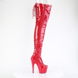 Lakl�der 18 cm ADORE-3850 R�de l�rlange st�vler med sn�reb�nd