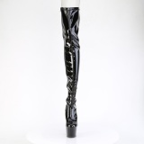 Lakl�der 18 cm ADORE-3850 Sorte l�rlange st�vler med sn�reb�nd