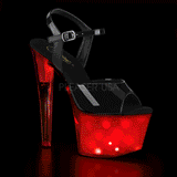 Laklder 18 cm DISCOLITE-709 stripper sandaler poledance sko LED pre