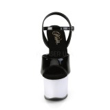 Lakl�der 18 cm DISCOLITE-709 stripper sandaler poledance sko LED p�re