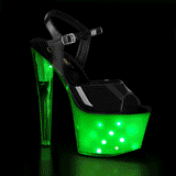 Laklder 18 cm ILLUMINATOR-709 stripper sandaler poledance sko LED pre