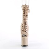 Lakl�der 19 cm ENCHANT-1041 beige �ben t� ankelst�vler med h�je h�le