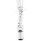Lakl�der 19 cm ENCHANT-1041 hvide �ben t� ankelst�vler med h�je h�le