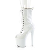Lakl�der 19 cm ENCHANT-1041 hvide �ben t� ankelst�vler med h�je h�le