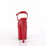Laklæder 19 cm ENCHANT-709 røde pleaser højhælede sko platform