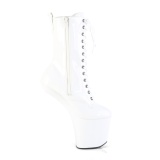 Laklder 20 cm CRAZE-1040 Heelless ankle boots pony heels hvide