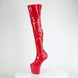 Laklder 20 cm CRAZE-3000 Heelless overknee damestvler pony heels rde