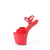 Lakl�der 20 cm CRAZE-809 Heelless h�je h�le pony plateau r�de