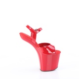 Lakl�der 20 cm CRAZE-809 Heelless h�je h�le pony plateau r�de