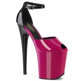 Laklæder 20 cm FLAMINGO-868 pink pleaser højhælede sko platform