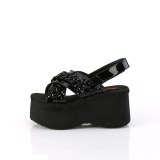 Laklder 6,5 cm DemoniaCult FUNN-12 lolita emo sandaler med plateau
