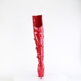 Laklæder overknees 15 cm DELIGHT-3018 overknee lakstøvler med spænder røde