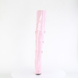 Laklæder overknees 15 cm DELIGHT-3018 overknee lakstøvler med spænder rosa