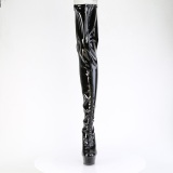 Lakl�der sn�rest�vler 15 cm DELIGHT-4063 overknee lakst�vler med sn�reb�nd