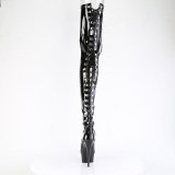 Lakl�der sn�rest�vler 15 cm DELIGHT-4063 overknee lakst�vler med sn�reb�nd