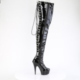 Lakl�der sn�rest�vler 15 cm DELIGHT-4063 overknee lakst�vler med sn�reb�nd