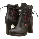 Leatherette 10 cm DemoniaCult CRYPTO-51 platform womens ankle boots